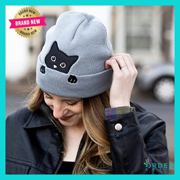 Cat Ear Beanie Winter Hat Cute Accessory Trending Y2K Chic Gift - Picture 6 of 8